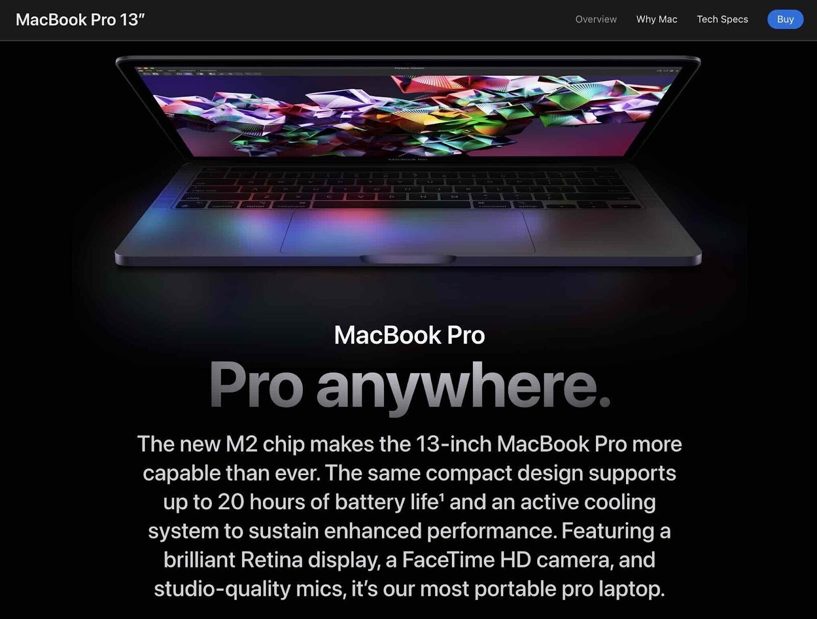 caratteristiche principali del prodotto macbook pro