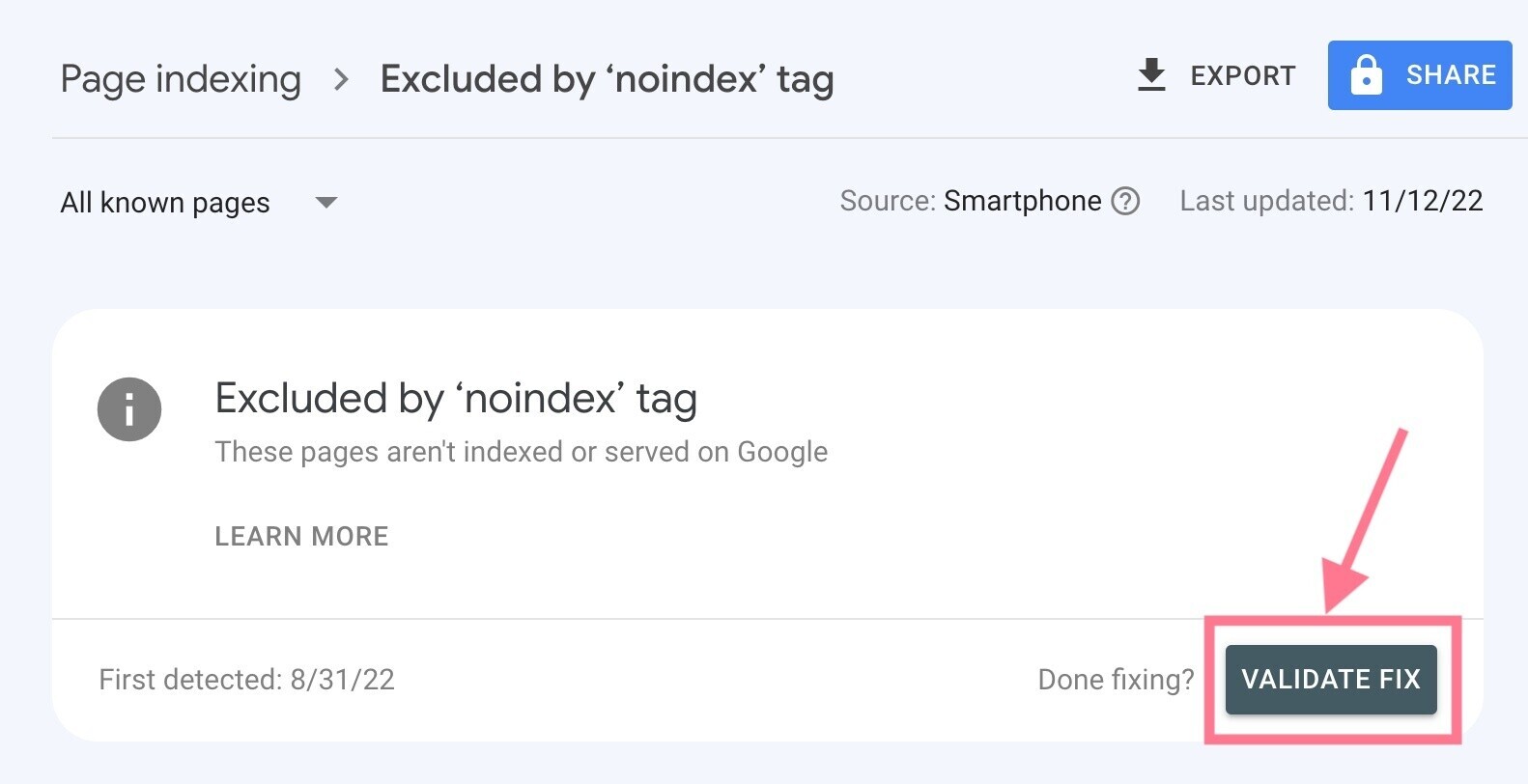validar indexación fija
