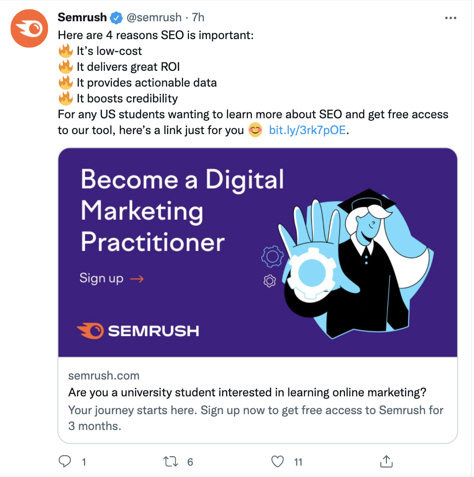 un enlace con Open Graph en Twitter