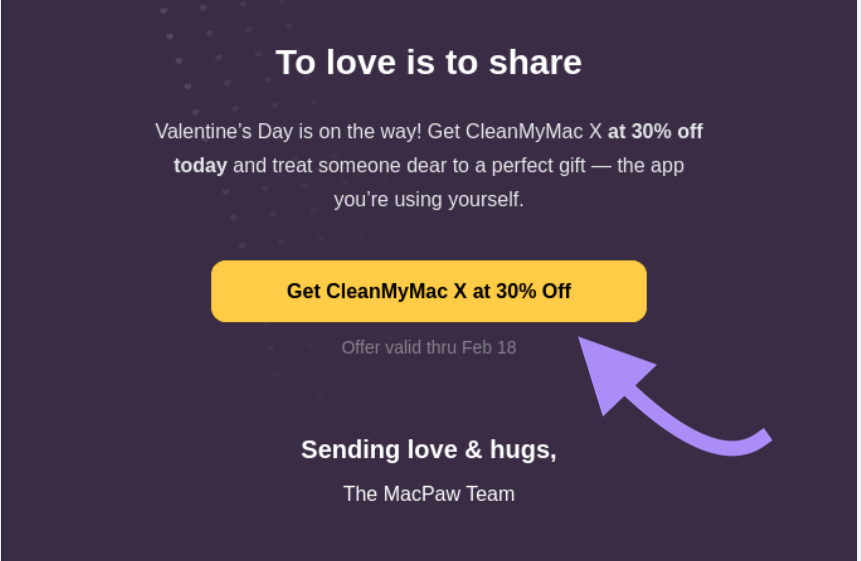 「CleanMyMac Xを30%オフで入手する」CTAボタン