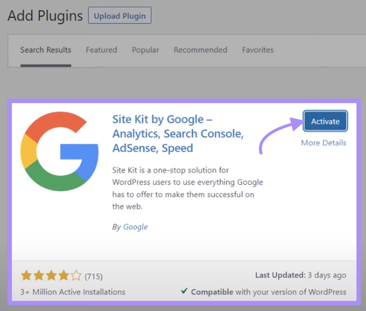 Activa el plugin Kit del Sitio