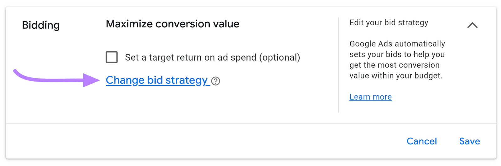 "Enlace "Cambiar la estrategia de licitación