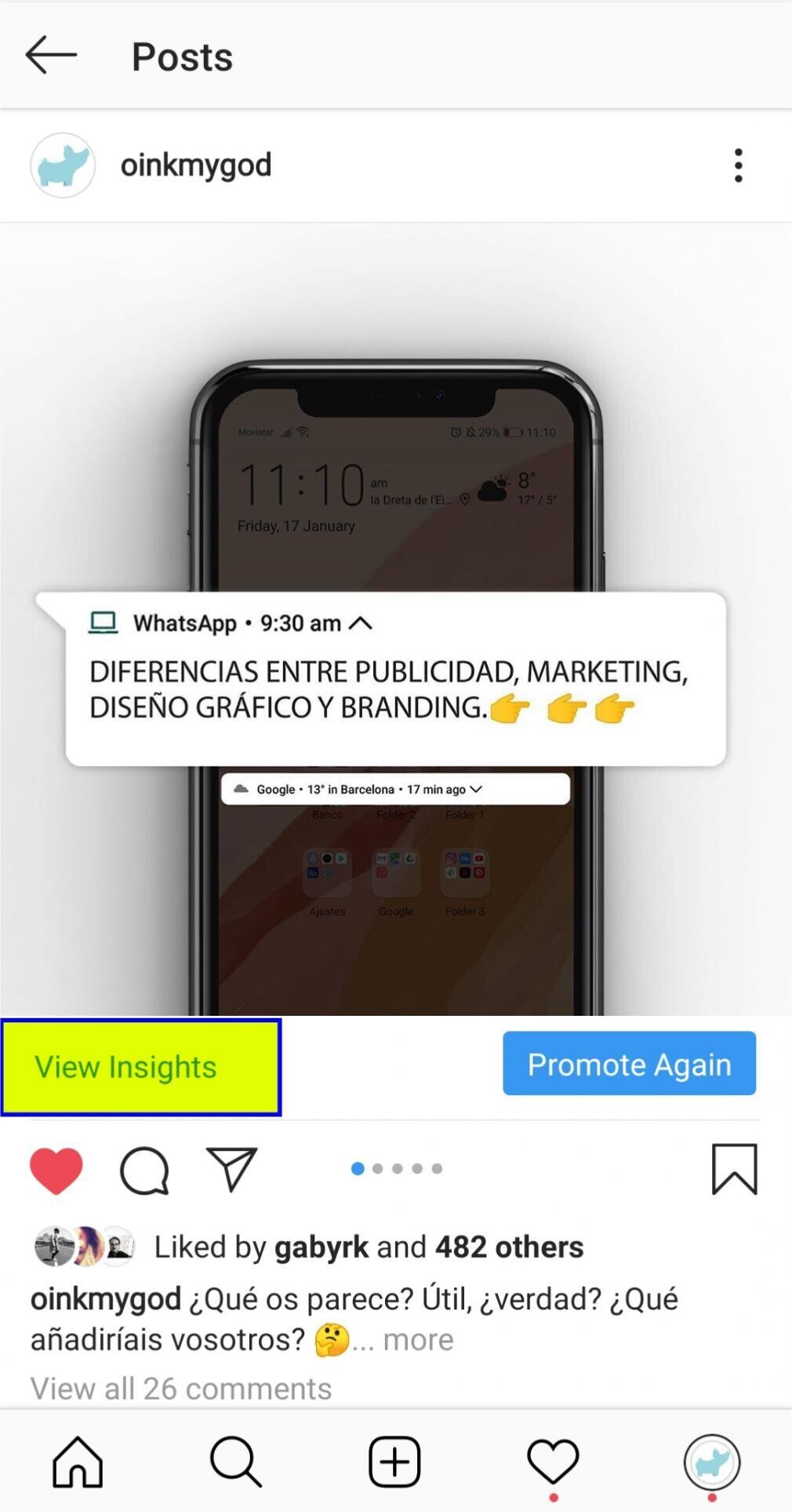 analitica de publicaciones Instagram