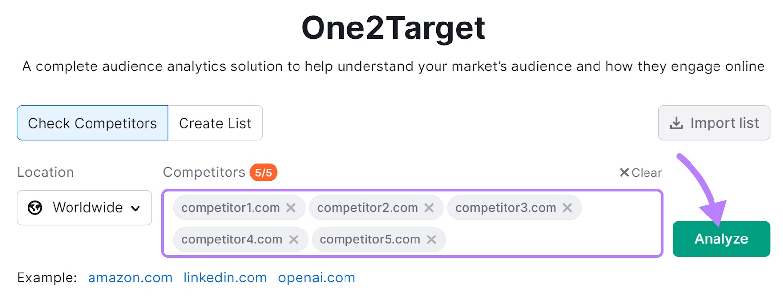 One2Target-Toolsuche