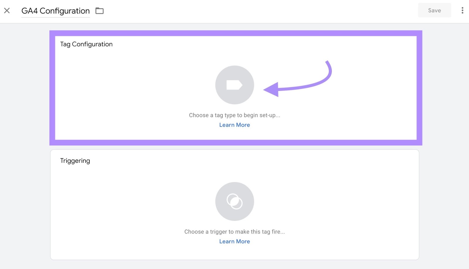 Panel "Configuración de etiquetas" resaltado