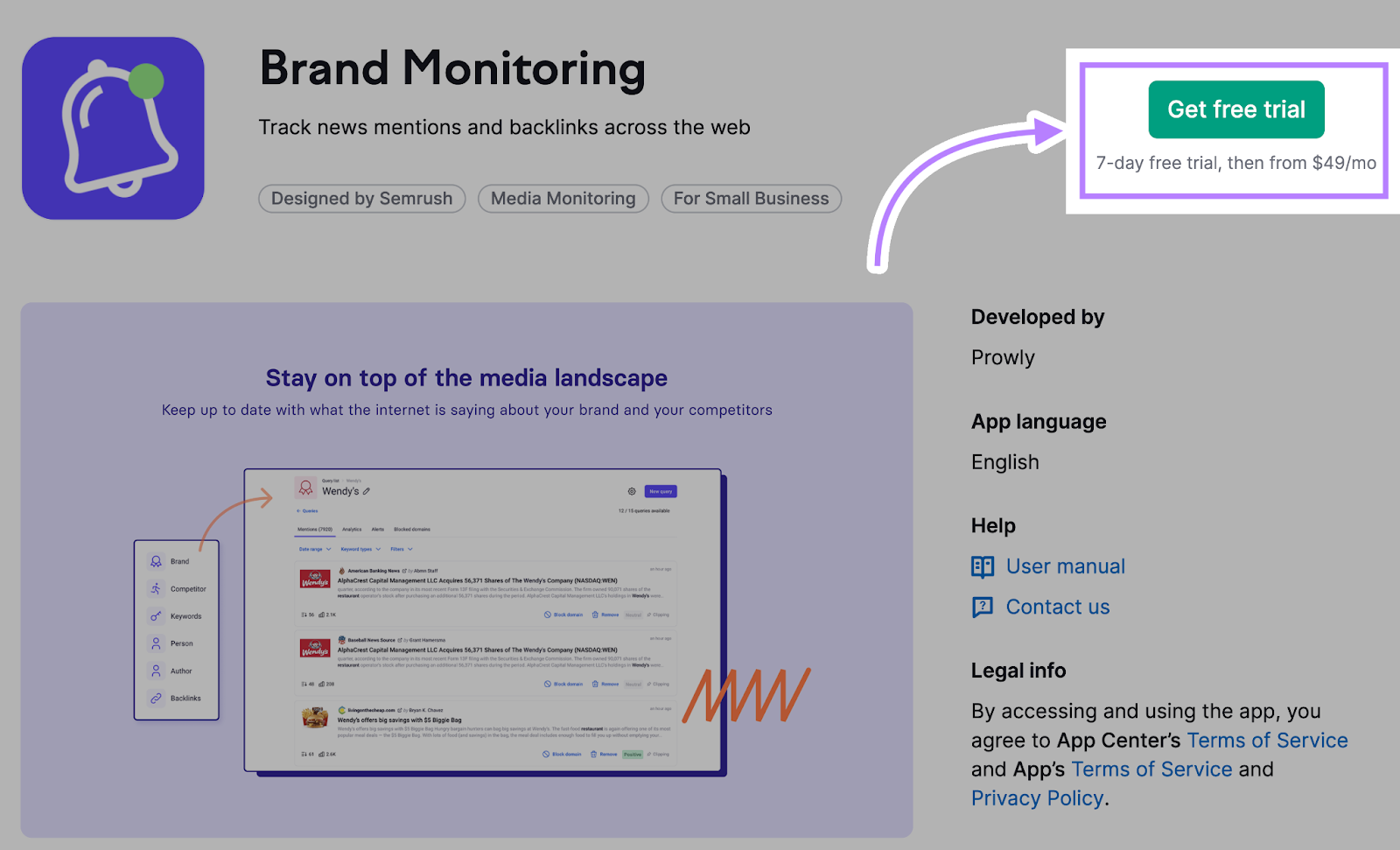 Consigue una prueba gratuita de la herramienta Brand Monitoring