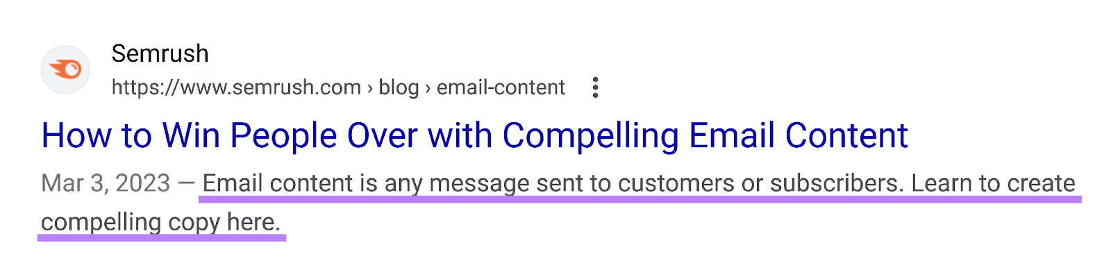 se destaca la meta descripción en las SERP