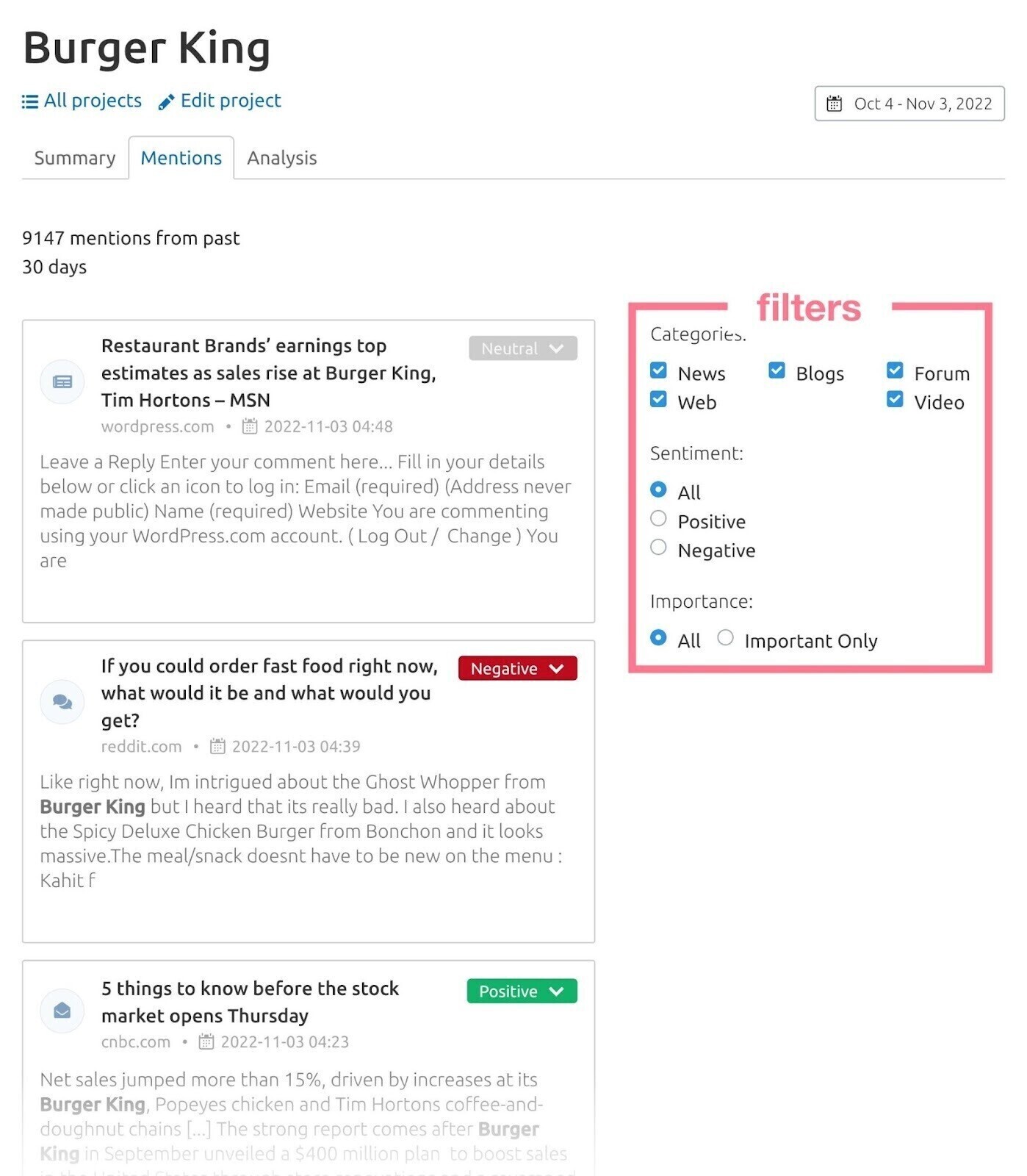 Media Monitoring de Burger King