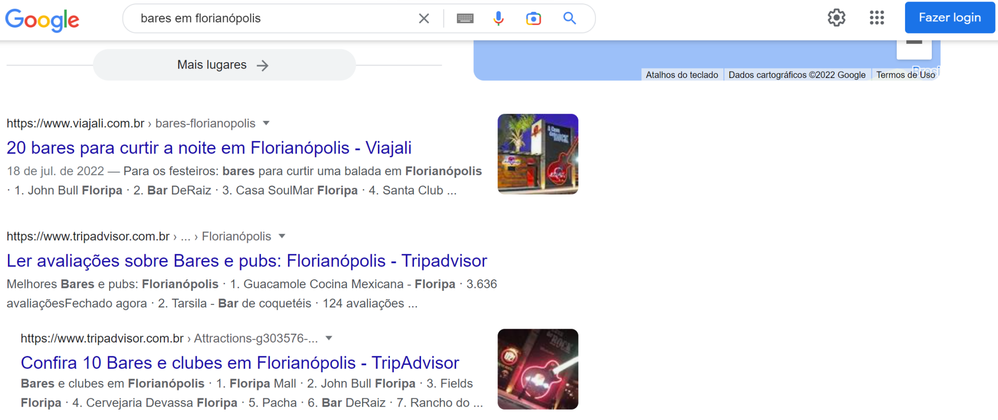 resultados orgânicos abaixo do pacote local