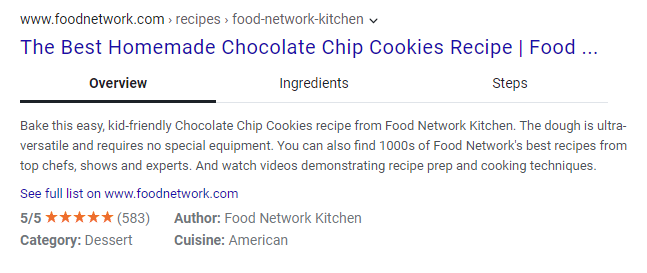 resultado de receita no yahoo com avaliação e snippet