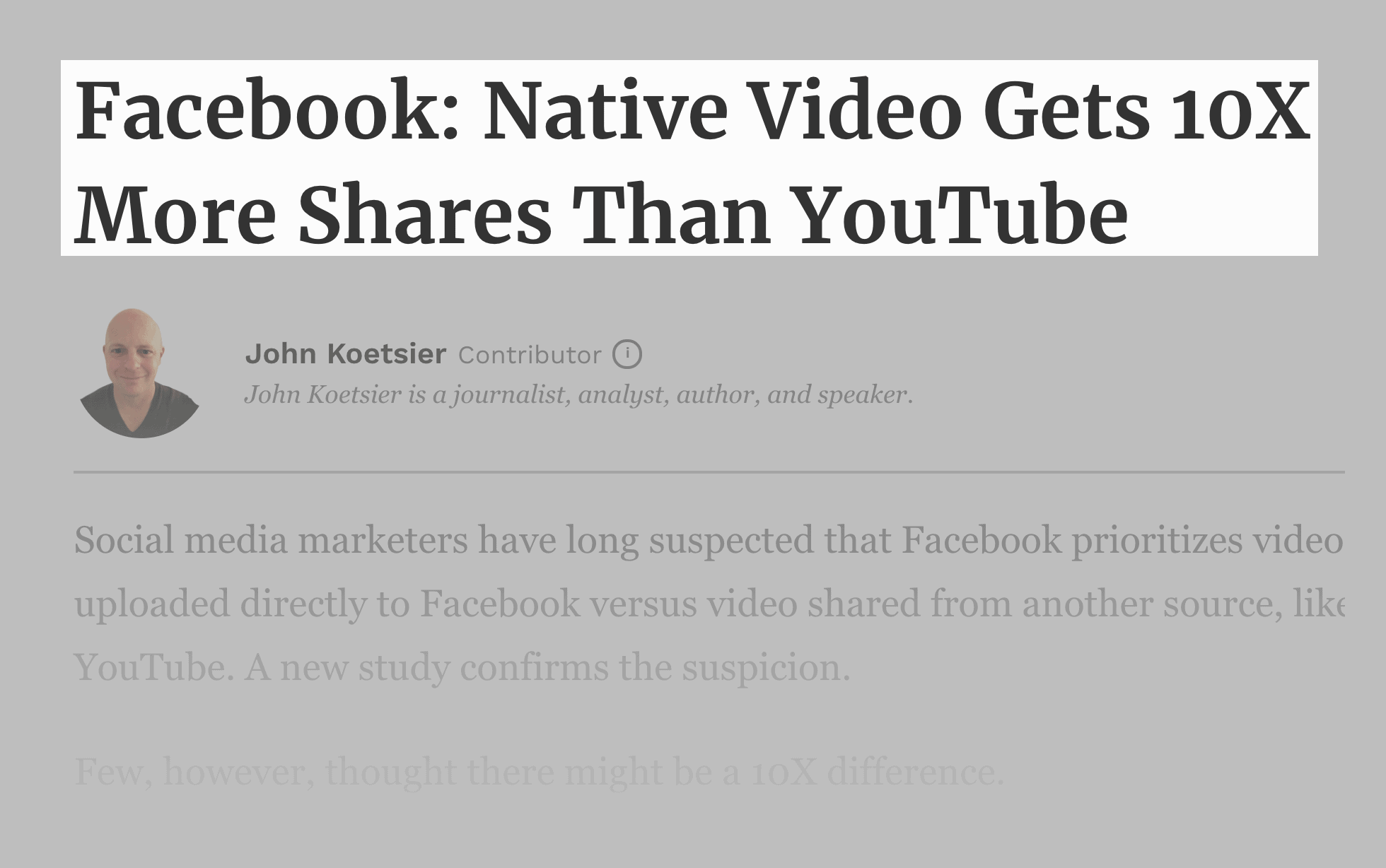Facebook: Native Video Gets 10X More Shares Than YouTube