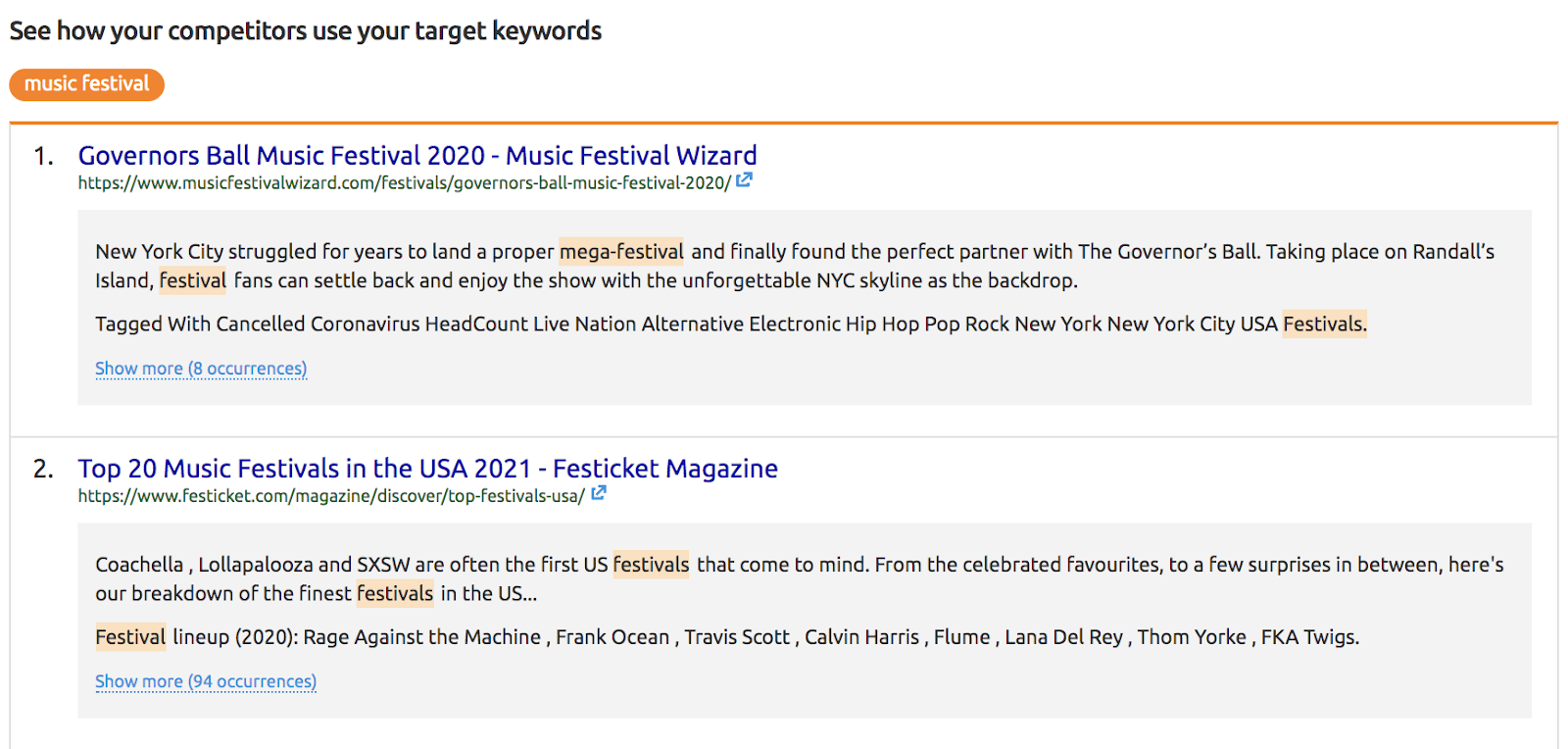 analizar competidores para una keyword objetivo
