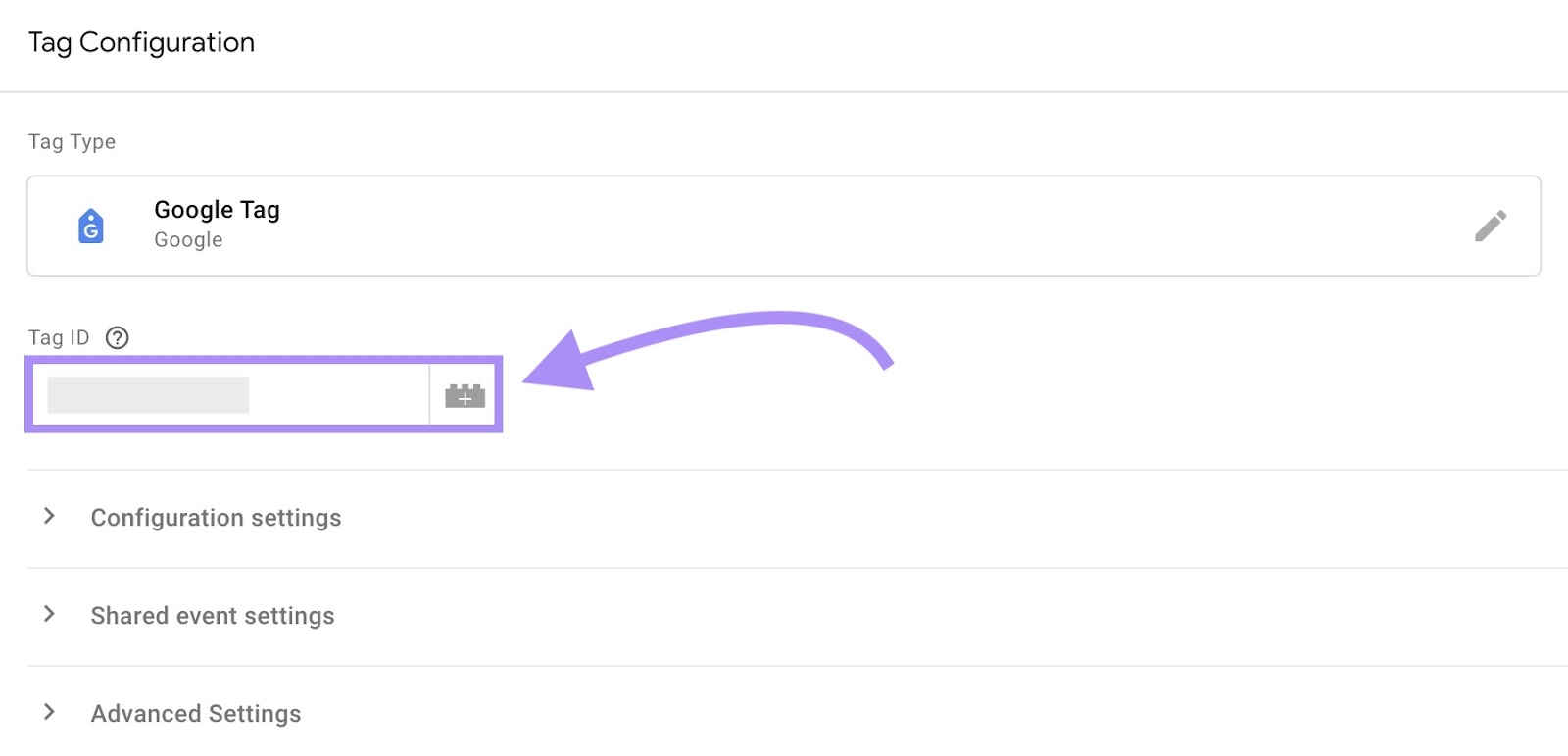 Campo "ID de la etiqueta" resaltado en la ventana "Configuración de la etiqueta"