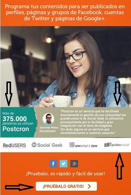 Aplicacionvarios principios Cialdini Postcron