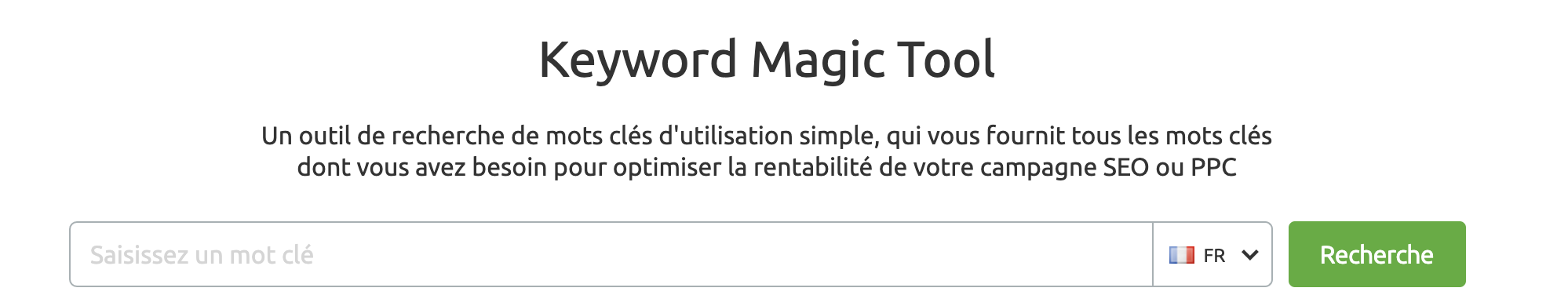 Keyword Magic Tool