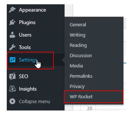 WordPress-Einstellungen: WP Rocket