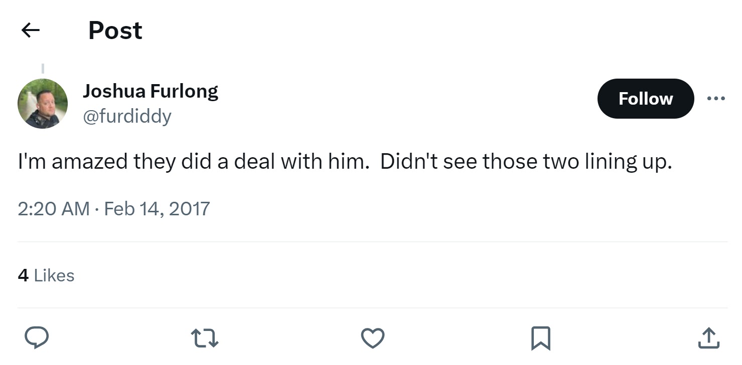 Un post en X (antes Twitter) criticando la asociación de Disney con PewDiePie