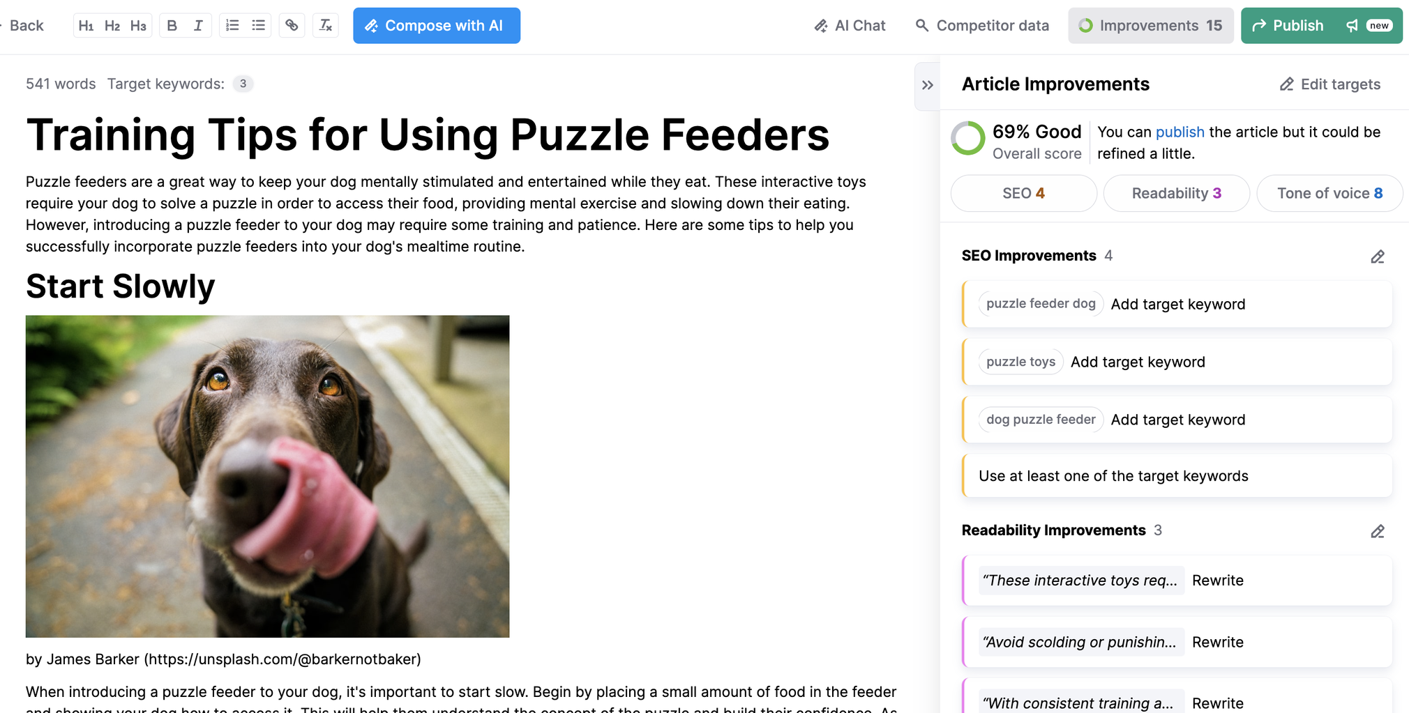 ContentShake AI optimisation du contenu