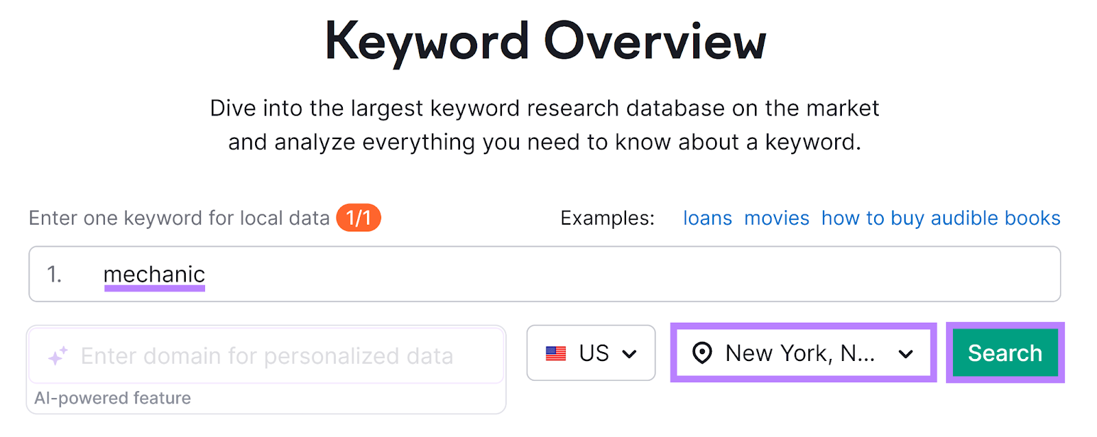 Keyword Overview Tool starten.