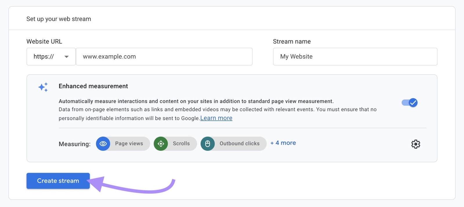 "Botón "Crear flujo