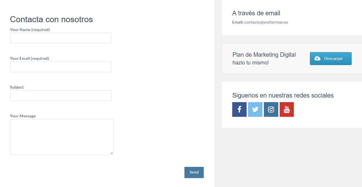 Formulario de Contacto en Walterman