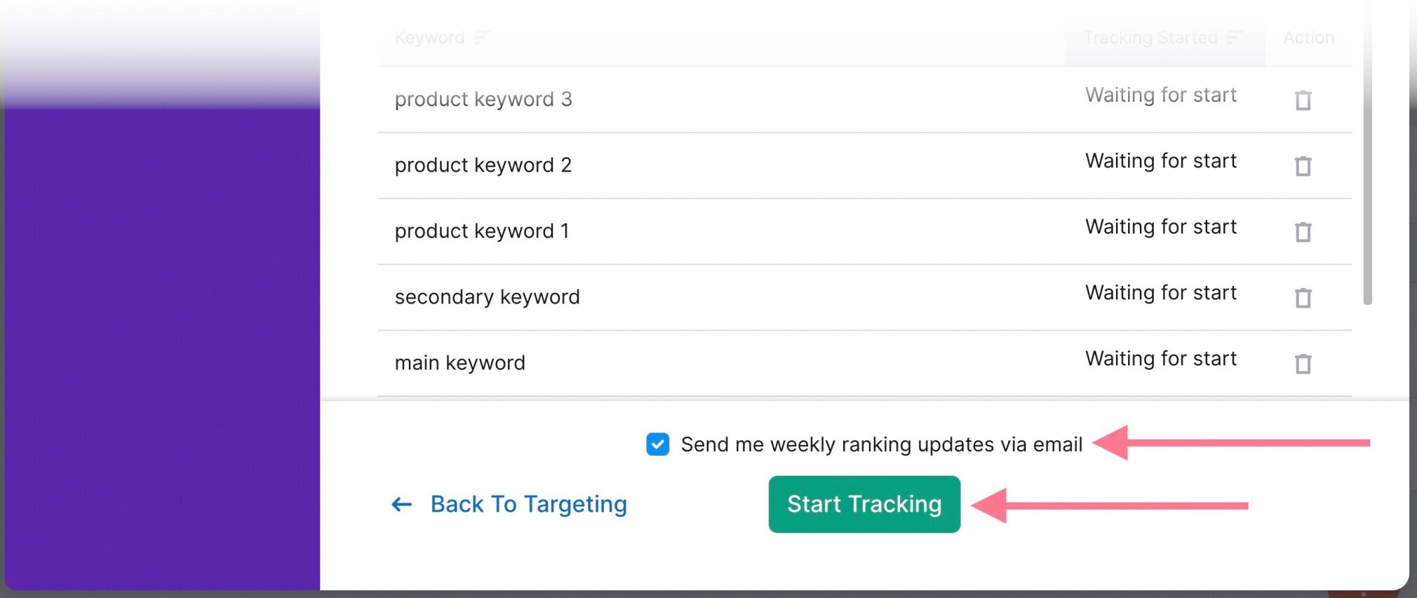 Mit dem Tracking beginnen