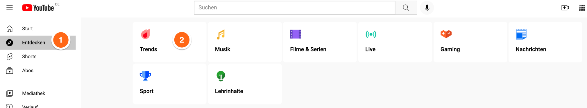 YouTube Trends finden