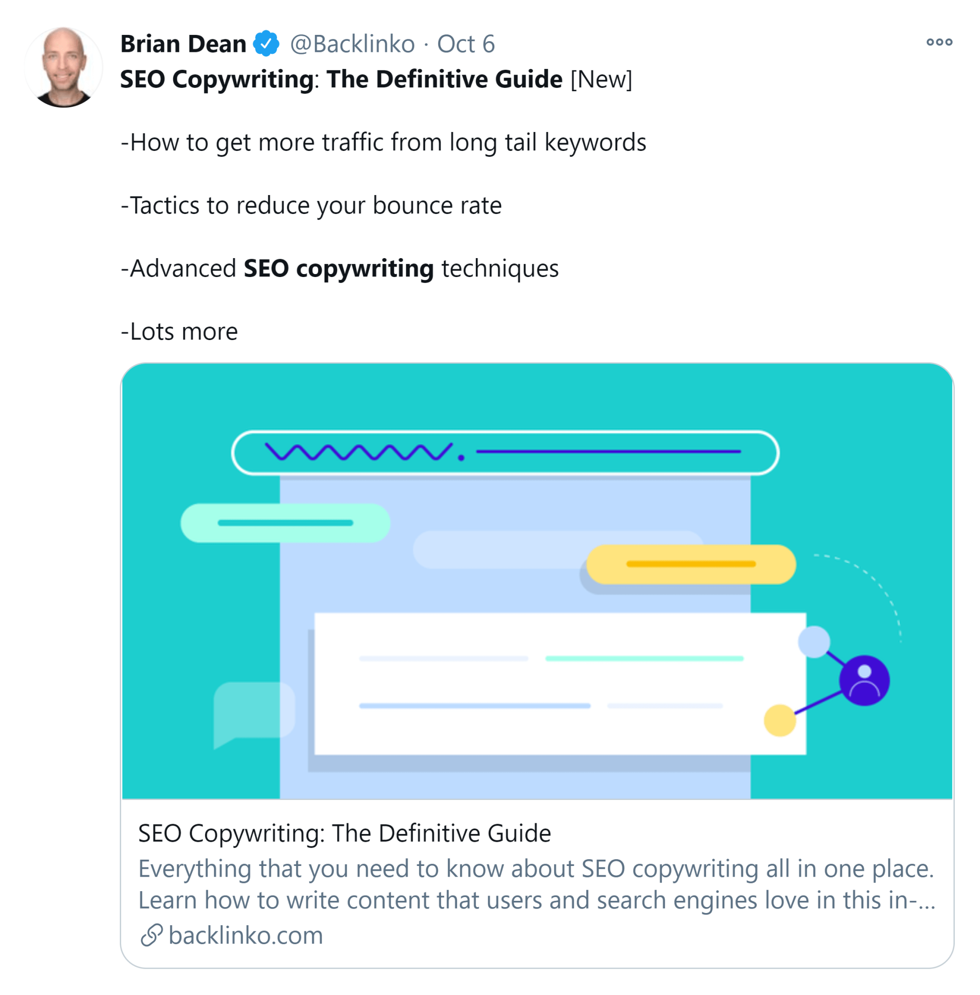 SEO copywriting – Relaunch tweet