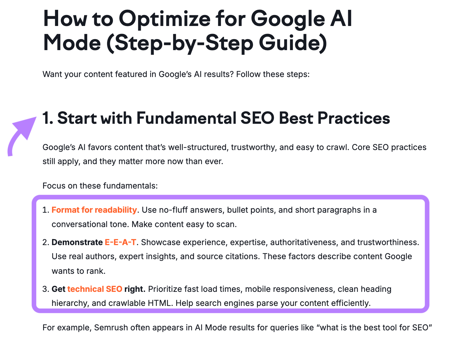 Esempio di strutturazione dei contenuti per LLM